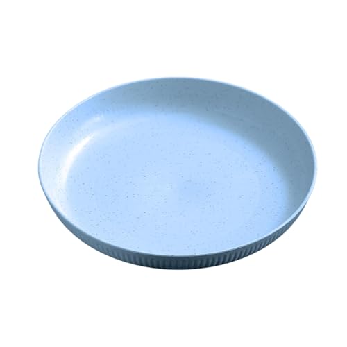 Image of Wheat Straw Dinner Plate Set, Eco-Friendly Dinner Set Round Serving Plate, Dishwasher & Microwave Safe - Perfect for Dinner Dishes Deep Plates Easy to Clean (Blue, Medium)