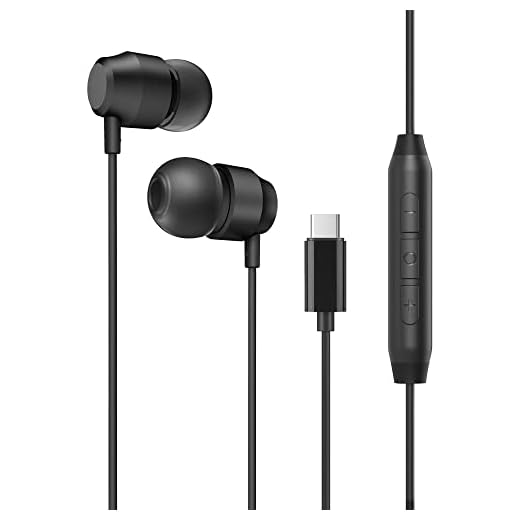PALOVUE USB C Headphones Earbuds, in-Ear Type C Magnetic Earphones with Microphone Compatible with Samsung Galaxy S22 S21 Ultra S20 FE Note 20 10, Google Pixel 7 6 5 4, One Plus 9 8 7T, Black