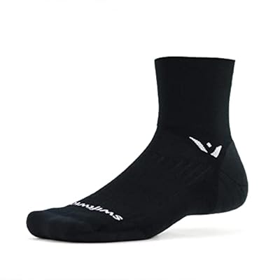 Black Swiftwick Pursuit Four Merino Wool Running Socks.