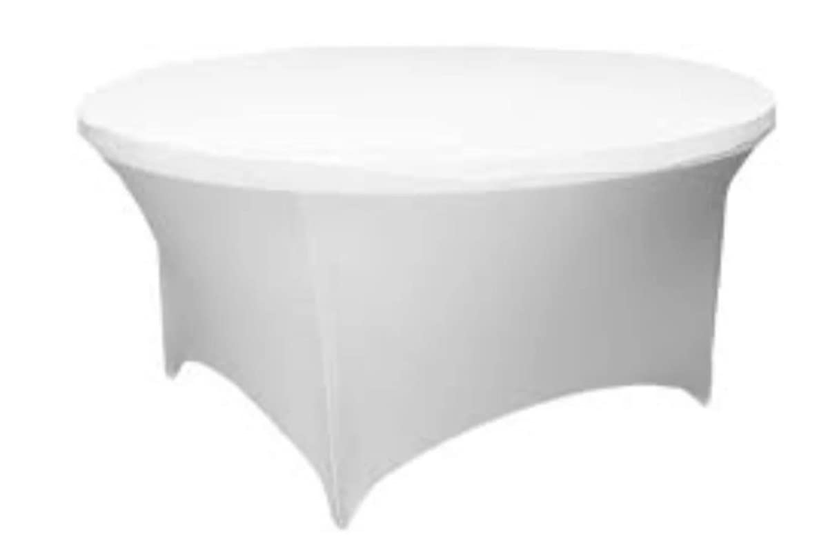 Paquete de 10 - Mantel redondo de elastano - Decoración de mesa - Para decoración del hogar, Navidad, banquete, eventos de boda, cena de negocios, mesa de comedor - 150 cm -