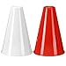 Teyva Daily 2 Pcs Plastic Cheer Megaphone DIY Plastic Megaphone Director Prop Noisemaker Sport Event Accessory for Sports Match Outdoor Activities(Red,White)