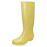 Semelle synthétique Spot On Bottes en caoutchouc à talon bas pour femme, jaune citron, 40 EU