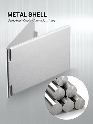 Mirrornova Portable Folding Mirror, Ultra-Slim Durable Makeup Tabletop Mirror For Travel With Aluminum Shell, Mini Size, 3.3'' #TOP2