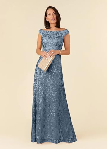 Mother of The Bride Dresses for Women Sequin Cap Sleeves Lace Formal Evening Dress EA0462