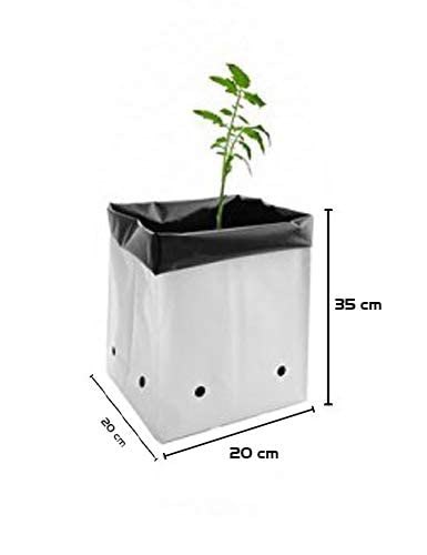 Image of Poly Grow Bags,Plant Nursery Bag, Grow Bag for Fruit Plants,Grow Bags for Vegetables, Grow Bags for Terrace Garden Size 20x20x35 cm 25pcs