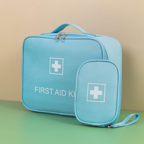 Image of 2PCS First Aid Bags - Travel Medicine Bag Organizer - Empty Medical Supplies Organizer Bag Portable Travel Medicine Pouch for Home Office Kitchen Traveling Hiking Cycling Work