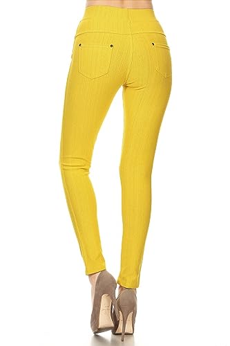 Image of Leggings Depot Women's Cotton Blend Stretch Pull-on Jeggings Casual Pants with Pockets (Available in Plus Size)