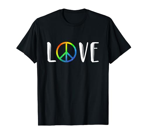 LGBT Love Peace Sign Gay & Lesbian Pride Rainbow T-Shirt