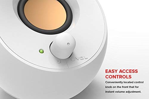 Creative Pebble Modern 2.0 USB powered Compact Speaker Sound System with Clear Sound for Computer, PC, Laptop, Mac - White Creative Pebble Modern 2.0 USB powered Compact Speaker Sound System with Clear Sound for Computer, PC, Laptop, Mac - White