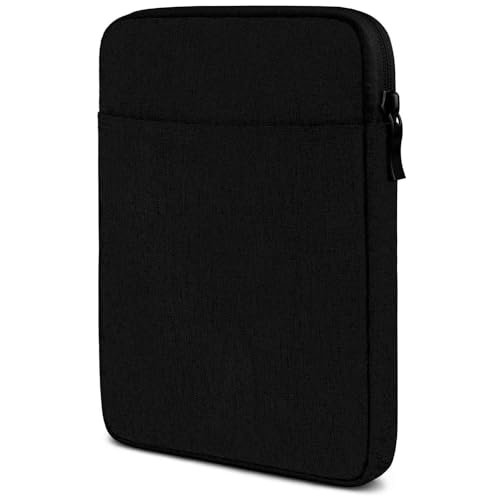 moex Tablet Hülle für Lenovo Tab M7 (3. Gen.) Tasche mit Reißverschluss & Fach für Zubehör, Nylon Stoff Sleeve weich Gepolstert, Schutzhülle Minimalistisch Dash Hülle, Schwarz