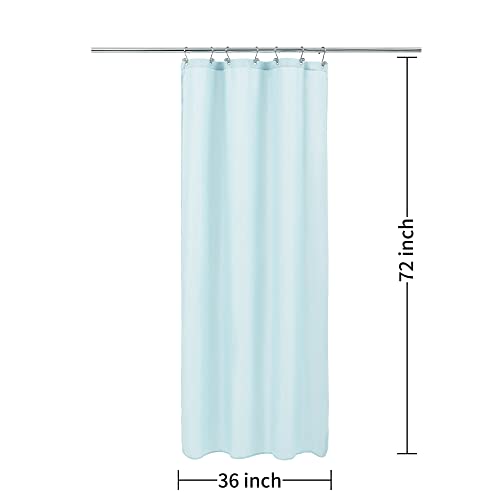 Image of ALYVIA SPRING Stall Waterproof Fabric Shower Curtain or Liner Blue, 36x72 | 2 Magnets, Soft Cloth & Hotel Quality, Machine Washable, Light-Weight, Stall Size