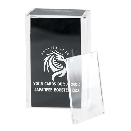 FANTASY CLUB | Caja Acrílica para Booster Japonesa (10 Sobres 10 Cartas por sobre) – Acrílico ultra grueso de 8 mm + 5 mm con imanes fuertes y protección UV del 99+ % | Eleva tu colección sellada