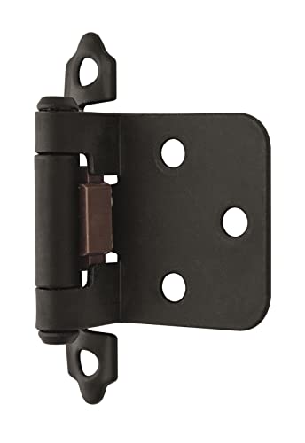 Amerock | Cabinet Hinge | Variable Overlay Hinge | Matte Black | 2 Pack | Self-Closing Hinge | Face Mount Hinge | Cabinet Door Hinge #TOP2