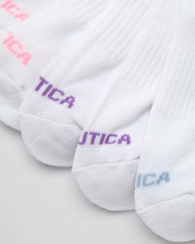 Image of Nautica Womens Quarter Socks Moisture Wicking Cushioned Socks, 12 Pack | Stretch Performance Dri-Motion Fabric, Cushioned with Arch Support, Breathable Mesh Panels, Quarter Cut, Shoe Size 4-10