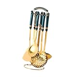 Photo Gallery kesoto utensili da cucina set con 7 pezzi e supporto rotante, pasta e server scintillante, verde Photo Gallery kesoto utensili da cucina set con 7 pezzi e supporto rotante, pasta e server scintillante, verde