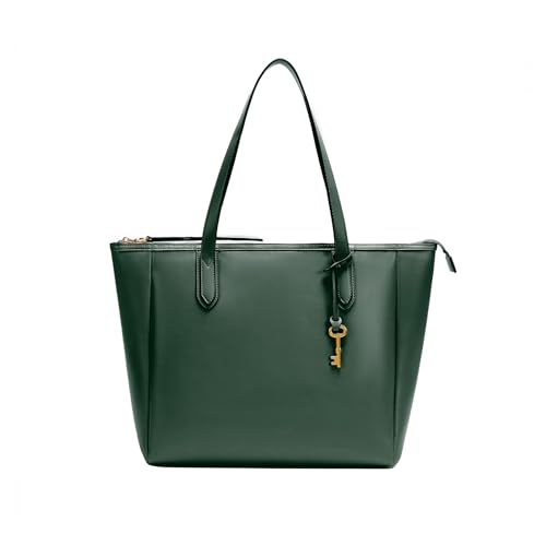 Sac fourre-tout classique en cuir vert grand format pour femme