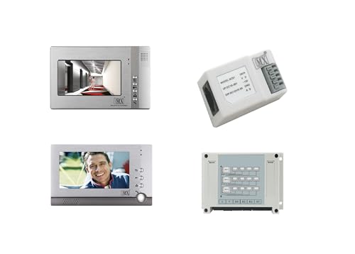 Image of MX Horizontal Networking Device Video Door Phone Monitor with 7 inch Digital Display, RJ45 Connector, Two-Way Audio, Supports 2 Lobby Panels, Wired Multi-Apartment Intercom System for Apartments & Villas