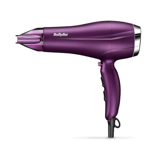 BaByliss Velvet Orchid 2300 DC Hair Dryer, Built-in 3 Heat & 2 Speed Settings With Cool Shot, Ionic frizz-Control For Smooth Hair, Stylish Lightweight Design For Comfort Use, 5513PSDE
