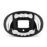 Battle Sports 3D Apex Predator Oxygen Football Mouthguard - Convertible Strap, Superior Airflow & Better Performance, Maximum Protection & Breathability Works with Braces - Silver Chrome