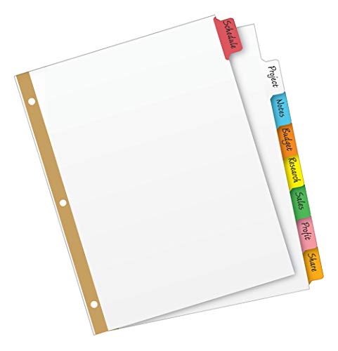 Avery Big Tab Write & Erase Dividers for 3 Ring Binders, 8-Tab Set, Multicolor Divider Tabs - Image 3