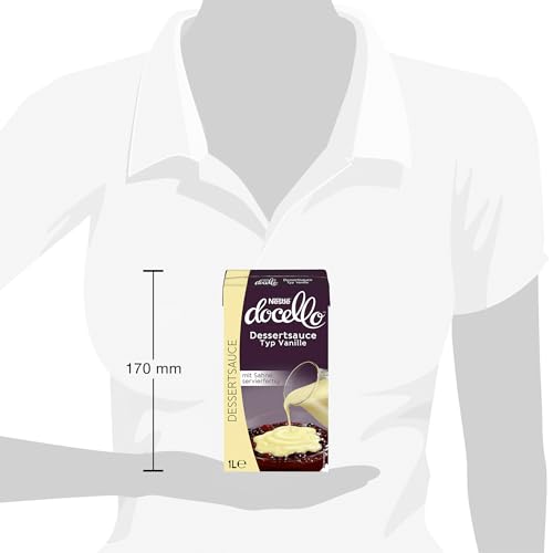 Nestlé docello Dessertsauce Typ Vanille, Servierfertig, Vegetarisch, 1er Pack (1 x 1L)