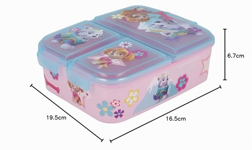 Foto von Stor CANINA - Skye Everest | Brotdose mit 3 Fächern für Kinder - Kinder-Lunchbox - Snackbox - Dekorierte Lunchbox, 80720, Paw Patrol Girl