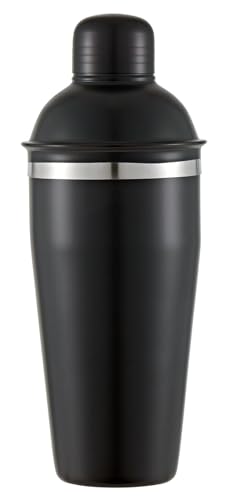 Buckingham Stainless Steel Cocktail Shaker Drink Mixer with Built-in Strainer & Lid Premium Bartender Shaker for Mojitos Margaritas Martinis Cocktails & Mocktails 750 ml (Black Finish)