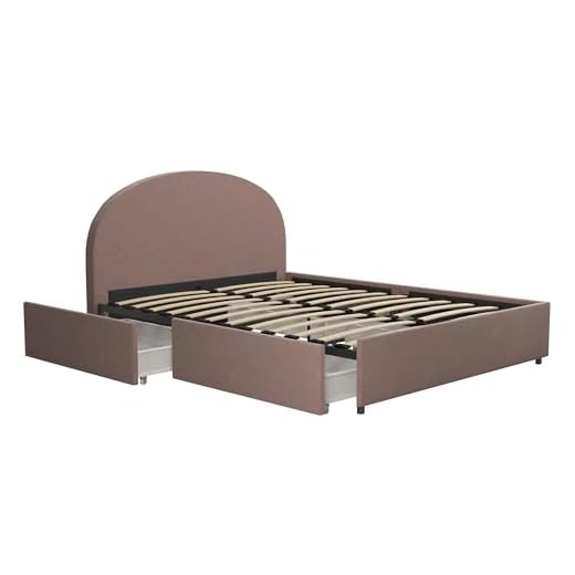 Mr. Kate Moon Upholstered Bed with Storage, Full Size Frame, Blush Velvet