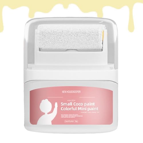 Pintura blanca para muebles, pintura blanca portátil con rodillo de pintura integrado, pintura de reparación de arañazos, herramienta de reparación de pared de secado rápido para hormigón, yeso y yeso