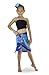 1 World Sarongs Girls Abstract Tiki Half Swimsuit Cover-Up Pareo Sarong in Blues