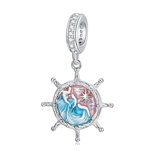 Breloque perle étoilée argent 925 suspendue pour bracelet