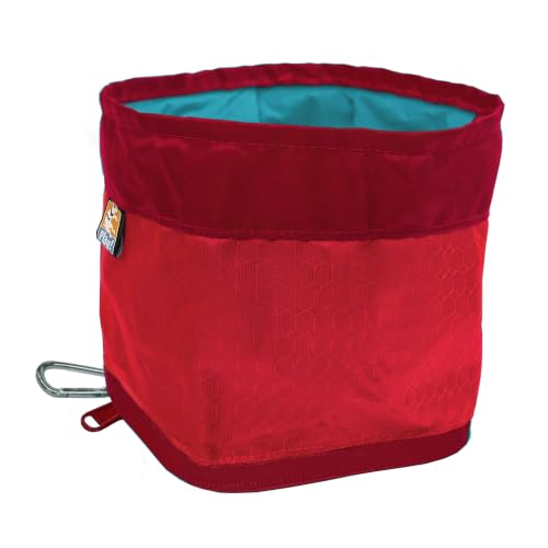Kurgo Zippy Bowl, Collapsible Travel Dog Bowl, Pet Food & Hiking Water Bowl, Machine Washable Bowl for Dogs, Travel Accessories for Pets, BPA Free, Carabiner