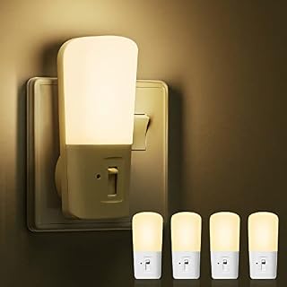 Plug in Night Light, LOHAS Dimmable Night Lights, Dusk to Dawn, Brightness Adjustable, Kids/Baby/Children Night Light Plug in Wall for Hallway, Stairs, Bedroom (Warm White, 4 Pack)