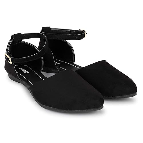 Tara Enterprises Women's Pointed Toe Ankle Strap Flats - Comfortable Low Heel D'Orsay Ballet Shoes with Buckle Closure, Elegant Slip-On Dress Flats for Casual & Office Wear-picture-31