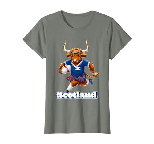Scottish Highland Cow Scozia Rugby Maglietta