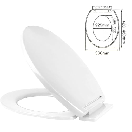 Ram® White Soft Close Toilet Seat with Quick Release for Easy Clean Loo Toilet Seat with Adjustable Hinges Standard O Shape Toilet Seat - 2