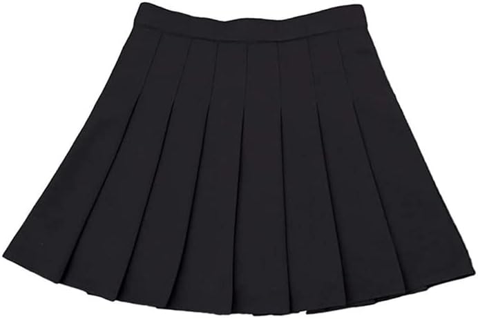 AULKEEP Womens Goth Black Skirt Pleated Skirts with Chain High Waist Mini Skorts for Any Season - Image 2