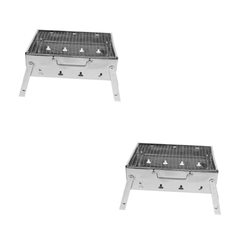 SUPVOX 2 Piezas parrilla de acero inoxidable parrilla para barbacoa al aire libre rejilla para barbacoa parrillas para barbacoa inoxidable barbacoa exterior estufa de barbacoa de jardín