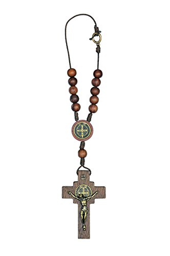 Intercession Car Rearview Mirror Rosary (St Benedict)