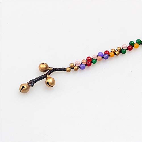 Image of kelistom Bohemian Ankle Bracelets for Women Handmade Natural Stone Beaded Chain Anklet