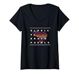 donna venezuela gloria al bravo pueblo regalo artistico cromatico maglietta con collo a v