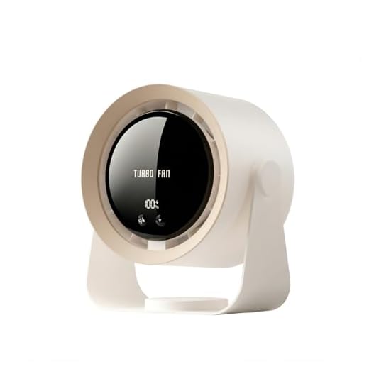 Refluxe Ventilador de escritorio, ventilador de escritorio silencioso recargable por USB con batería de 5400 mAh y pantalla LED, control de velocidad ajustable, cabezal inclinable de 90°, ventilador