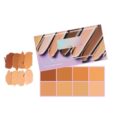 Soft Matte Cream Concealer 8 Shade Fade Palette, Waterproof & Long Lasting (#B)