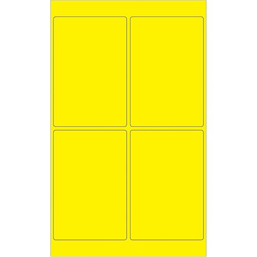 Tape Logic 4 x 6 Fluorescent Yellow Rectangle Laser Labels