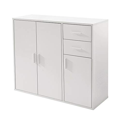 Panana Sideboard Storage Cupboard Cabinet Unit with Doors and Drawers Living Room Bedroom Furniture White