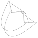 ibasenice Halb rahmen Brillengestell Damen mit Strass Schmuck und Retro Kette Modische Dekorative Brille ohne Gläser für Party Shopping und Alltag Stylisches Halbrundes Metall design