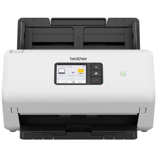 Brother ADS-4500W, elastyczny skaner dokumentów z USB, LAN i Wi-Fi, skaner duplex, ekran dotykowy, ADS4500WRE1, biały