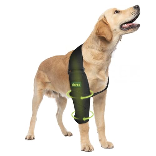Image of Dog Elbow Brace for Dogs, Front Leg Elbow & Shoulder Support for Calluses, Arthritis, Pressure Sores & Shoulder Dislocation, Prevent Licking Wounds, Right Leg Size L