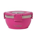 Wide Mouth Thermal Bowl - 6" Opening Insulated Stainless Steel Food Container, Keeps Food Hot 4-6 Hours, Leakproof, 16oz (Pink)