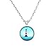 Produktbild SCHMUCKZUCKER Damen Kette mit Anhänger Motiv Leuchtturm Maritime Edelstahl Halskette Silber Türkis Kleiner Anhänger (14mm) - Kurze Kette (45cm)